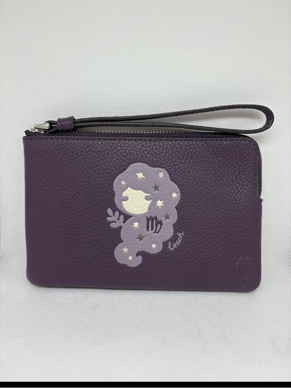 Coach virgo Purple Zodiac Wristlet EUC